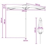 vidaXL Parasol de jardin 270 x 270 cm Polyester Rectangulaire Noir