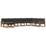 vidaXL Ensemble de canapés d'extérieur 8 pc Naturel et noir