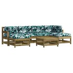 vidaXL Salon de jardin 7 Pièces avec coussins bois de pin imprégné