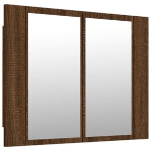 vidaXL Armoire à miroir LED Chêne marron 60x12x45 cm Bois d'ingénierie