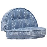 Vidaxl pouf 100x20 cm indigo tissu