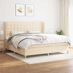 vidaXL Sommier à lattes de lit avec matelas Crème 200x200 cm Tissu