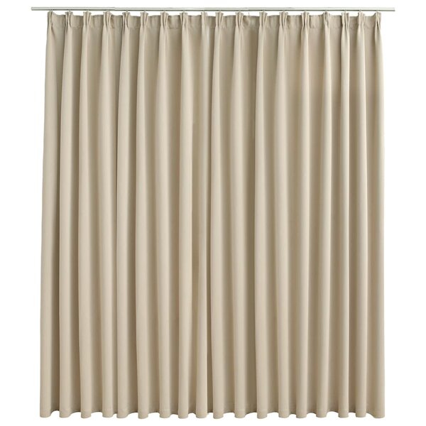 vidaXL Rideau occultant avec crochets Beige 290x245 cm