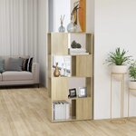 vidaXL Bibliothèque/Séparateur de pièce Chêne Sonoma 60x24x124 5 cm