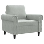 vidaXL Fauteuil Gris clair 60 cm Velours