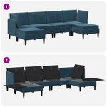 vidaXL Ensemble de meubles pour le salon 6 Pièces Bleu Velours