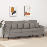 vidaXL Canapé à 3 places Taupe 180 cm Tissu