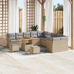 vidaXL Ensemble de canapé de jardin 13 Pièces beige et gris clair