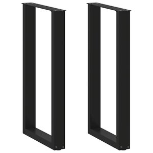 vidaXL Pieds de table de bar en U 2 pièces noir 40 x 90-91 cm acier