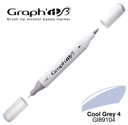 Marqueur manga à l'alcool Graph'it Brush 9104 Cool Grey 4
