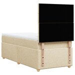 vidaXL Sommier à lattes de lit et matelas Crème 90x190 cm Tissu