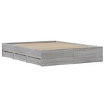 vidaXL Cadre de lit et tiroirs sonoma gris 140x200cm bois d'ingénierie