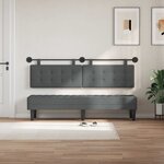 vidaXL Tête de lit suspendue Gris foncé Tissu