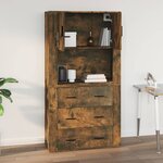 vidaXL Armoire murale Chêne fumé 80x33x80 cm Bois d'ingénierie