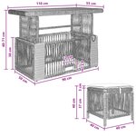 vidaXL Ensemble de salle à manger pour jardin 4 Pièces Noir et Crème