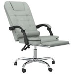 vidaXL Fauteuil de massage inclinable de bureau Gris clair Velours