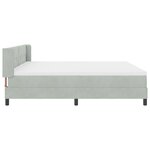 Lit à ressort avec matelas vidaXL Gris clair 200x200 cm Velours
