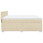 vidaXL Sommier à lattes de lit avec matelas Crème 200x200 cm Tissu