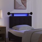 vidaXL Tête de lit suspendue Avec lumière LED Noir Tissu