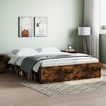 vidaXL Cadre de lit chêne fumé 150x200 cm très grand