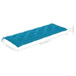 vidaXL Banc de jardin avec coussin bleu clair 150 cm Teck massif