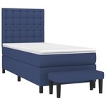 vidaXL Sommier à lattes de lit avec matelas Bleu 80x200 cm Tissu