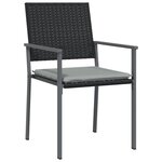 vidaXL Chaises de jardin et coussins lot de 2 noir 54x62 5x89 cm rotin