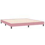 vidaXL Sommier à lattes de lit avec matelas et LED rose 180x210 cm velours