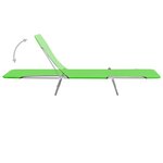 vidaXL Chaises longues pliables 2 Pièces Acier et tissu Vert