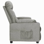 vidaXL Fauteuil inclinable Gris clair Tissu