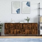 vidaXL Buffets 3 Pièces Chêne fumé Bois d'ingénierie