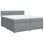vidaXL Sommier à lattes de lit avec matelas Gris clair 200x200cm Tissu