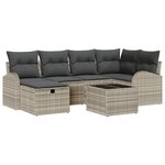 vidaXL Ensemble de canapé de jardin 7 Pièces Gris clair 234 x 124 x 85 cm
