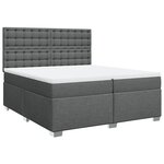 vidaXL Sommier à lattes de lit avec matelas Gris foncé 200x200cm Tissu