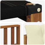 vidaXL Canapé d’extérieur Bois d'Acacia Massif Naturel et Crème