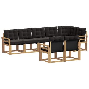 vidaXL Ensemble de canapés d'extérieur 8 pc Blanc et noir