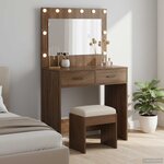 vidaXL Table de Toilette Chêne brun 78 5 x 41 x 135 cm