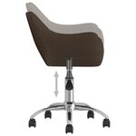 vidaXL Chaise pivotante de salle à manger Marron foncé Tissu