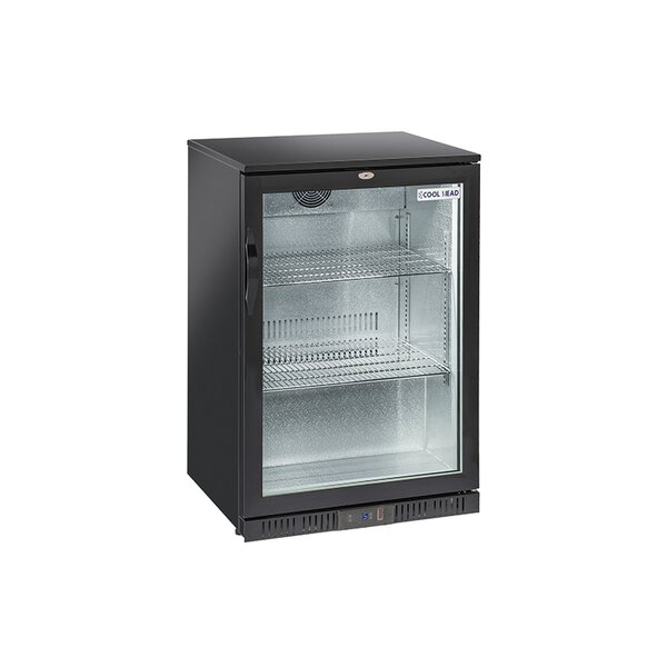 Arrière-bar réfrigéré professionnel 1 porte vitrée - 124 l - cool head - r600a - acier inoxydable1124vitrée/battante 510x585x685mm