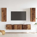 vidaXL Ensemble meuble TV 4 Pièces Bois Ancien Bois d'ingénierie
