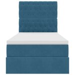 vidaXL Lit avec rangement et matelas Bleu foncé 100 x 200 cm Velours