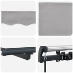 vidaXL Auvent Rétractable Gris clair 600 × 350 cm Polyester et Acier