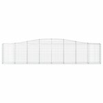 vidaXL Paniers à gabions arqués 5 Pièces 400x30x80/100 cm Fer galvanisé