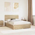 vidaXL Cadre de lit Chêne Sonoma 140 x 200 cm Bois d'ingénierie