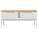 vidaXL Table basse FLORO blanc 99x55 5x45 cm bois massif de pin