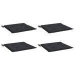 vidaXL Coussins de chaise jardin lot de 4 noir 50x50x4 cm tissu oxford