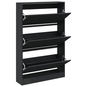 vidaXL Armoire à chaussures noir 80x21x125 5 cm bois d'ingénierie