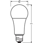 Osram ampoule led standard dépolie radiateur variable 21w=150 e27 chaud