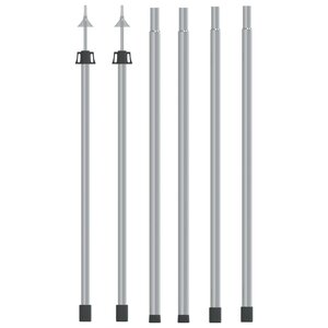 vidaXL Mâts de bâche télescopiques 102-260 cm 2 Pièces Aluminium