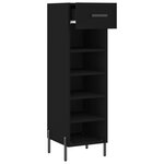 vidaXL Armoire à chaussures noir 30x35x105 cm bois d'ingénierie